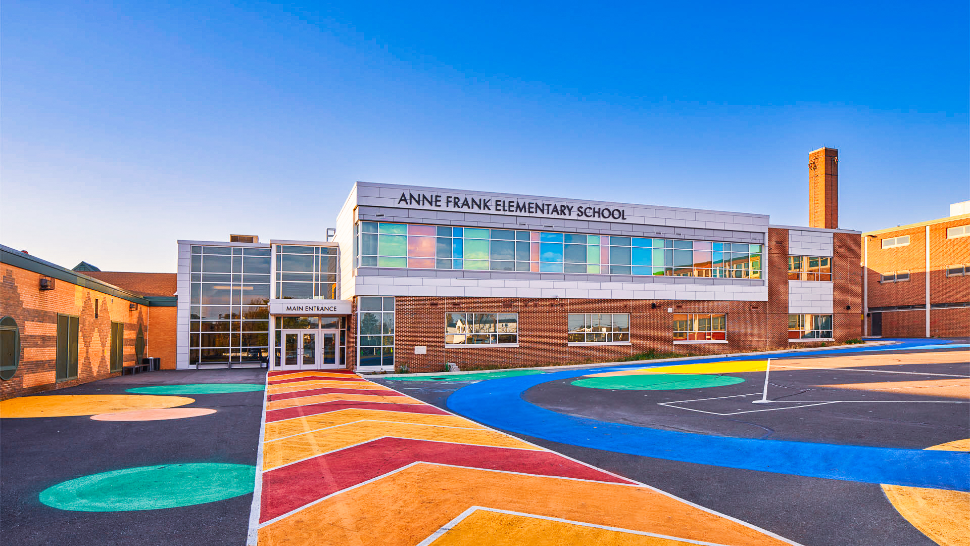 Front view of Anne Frank Elementary School