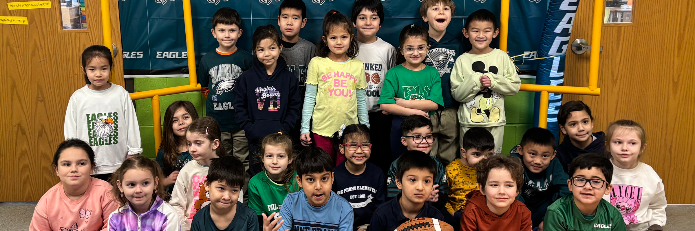 Anne Frank Elementary Students in Eagles Spirit Wear